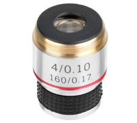 Qcwwy 4X Achromatic Objective Lens,Durable Aluminum Alloy Microscope Lens, Eliminate Reflections for Biological Research and Examination Cameras Photo