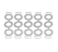 Qcwwy 5 Pack Silver Rhinestone Bikini Connectors, Buckles with Glass Rhinestone Decoration for Swimsuit Connectors, Clothing, Shoes, Wedding Decorations