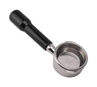 Qcwwy 58mm Bottomless Portafilter, Stainless Steel Filter Holder (Black)