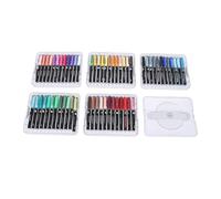 Qcwwy 60 Color Acrylic Paint Markers, Fine Tip Watercolor Pens Simple Coloring Water Proof Permanent Markers with Storage Box for Paper Pottery Stones Glass Outdoor Painting