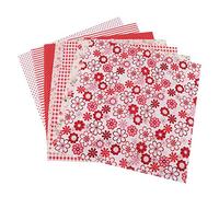 Qcwwy 7pcs Cotton Fabric Squares, DIY Patchwork Craft Cloth Red Flower Series with High Density, for Costumes Decorations School Projects (25 * 25cm)