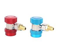 Qcwwy Air Conditioner Parts Connector 1/4 Inch Male Flare R134A Adapter with Adjustable Valve and Knurled Grip Ring for AC Manifold Gauge Hose and Service Port Air Conditioning Quick
