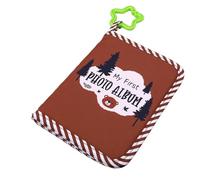 Qcwwy Albums Albums Baby Memory Book Infant Keepsake Album First Year Scrapbook with Safety Hook Mirror Soft Material Brown Bear Forest Pattern for Baby Shower Gender Reveal New Mom