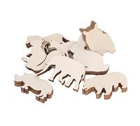 Qcwwy Animal Shaped Wooden Pieces Ornaments Unfinished Blank Wooden Slices 48Pcs 8 Patterns Animal Shaped Pieces Ornaments Decorative Cartoon Wood Painted Wood Chips for Kids