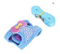 Qcwwy Animals Walking Vest Pet Leash Set Soft Breathable Pet Harness and Leash Set for Small Puppy Kitten Rabbits Harnesses (S)