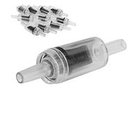 Qcwwy Aquarium Air Pump Check Valves, 10 Pack, Plastic, 3mm Inner Hole Diameter, Clear, Easy to Install (Transparent Black)
