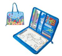 Qcwwy Art Portfolio for Kids Artwork, A3 Artist Backpack Storage Sketchbook Portfolio Case for Carrying Artwork with Tote and Backpack for Kids Teens