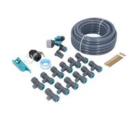 Qcwwy Automatic Drip Irrigation System, 10m PVC PE ABS Garden Watering System with Adjustable Spray Heads, 3 Watering Modes, Easy Setup for Home Gardeners Lawn Greenhouse Yard