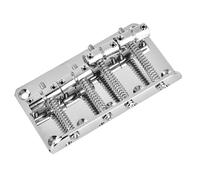 Qcwwy Bass Bridge, 4 String Vintage Style Bass Bridge with Screws, for 4-string Guitar. Premium Material, Easy Installation, 3 Colors Optional. Fits Electric Guitar (Silver)