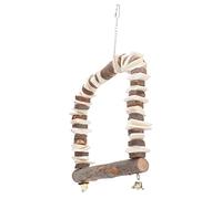 Qcwwy Bird Toys Bone for Parakeets Parrots Cockatiels Calcium Supplement Beak Sharpener Hanging Perch Natural Wood Bird Swing Toy with Cuttlefish Supplies (L)