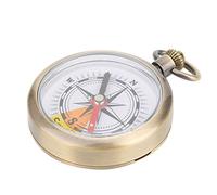 Qcwwy Brass Aluminium Compass Emergency Protection Mini Pocket Survival with Key Chain and Tempered Glass for Mountaineering Hiking Camping Brass Aluminium Compass Portable Outdoor