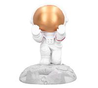 Qcwwy Cartoon Cell Phone Stand, Synthetic Resin Desktop Tablet Bracket Nordic Minimalist Space Figure Ornament Handcrafted Item 3D Visual Effect Gadget Holder for Office Car Decor (golden astronaut
