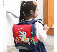 Qcwwy Cartoon Weight Loss Massage Shoulder Straps, Cute, Safe, Safe Mini School Bag Kindergarten, Nylon Material (Dinosaur Red)