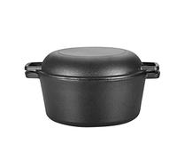 Qcwwy Cast Iron Oval , Pre Seasoned with Pans Set Combination Combo Cooker Pot and Skillet All in One Cookware Set for camping lodge or RV