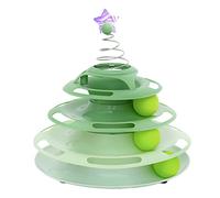Qcwwy Cat Ball Toy Roller 3 Levels Sturdy Construction Easy to Clean Interactive Turntable Track Toy for Active Cats (Type 1)