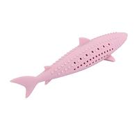 Qcwwy Cat Catnip Molar Fish Toy Rebound Filling Simulation Teeth Cleaning Toy for Home Alone Cats Purple (Roseate)