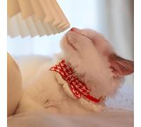 Qcwwy Cat Collars Tugs Soft Knitting Wool for Small Dogs and Cute Kittens Cat Collar with Bowknot Adjustable Size (S (Approx. 25 X 4cm / 9.8 X 1.6in))