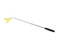Qcwwy Cat Wand Toy, Colourful and Bright Feathers Plus the Bells Design Cat Toys Wand Easy and Convenient to Store Cat Feather Stick for Indoor Cats Playing (Yellow)