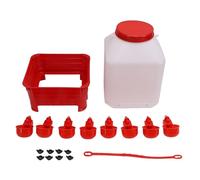 Qcwwy Chick Waterer, 10L Large Capacity Chicken Feeder Poultry Water Fountain Bucket Automatic Brooder Starter Kit Coop Accessories for Baby Chicks Ducks and Quail