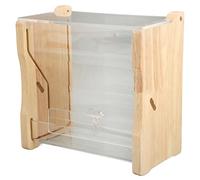 Qcwwy Chicken Feeder Saw Rain Proof Poultry Feeder Feed Kit, DIY Chicken Feeder No Waste Automatic Large Capacity Clear Acrylic Chick Bird Food Box for Budgies Cockatiel Quails (S)