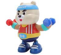 Qcwwy Children's Dance Bear, Portable Fitness Toy Robots with Lights and Music, an Ideal for the Development of the Imagination of Children