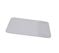 Qcwwy Coffee Bar Drips Catcher Tray Coffee Machine Mat 23.62x15.75in Non Slip Heavy Duty Raised Edge Silicone Maker Pad Cup Drying Mat Station Silicone for Kitchen (Gray)
