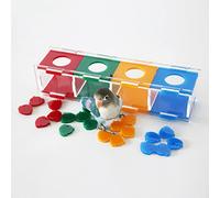 Qcwwy Coin Box Educational Toy Training Toy Color Separation Coin Box with Acrylic Material for Bird Intelligence Development and Depression Relief