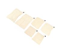 Qcwwy Cotton Drawstring Mesh Bags 6 Pack Reusable Produce Storage Bags with Drawstring Wooden Bead Closure for Grocery Shopping Farmers Market Laundry Toy Storage