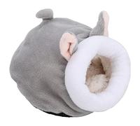 Qcwwy Cozy Pet Hamster Bed, Cotton Material, Warm Sleeping House with Cute Animal Shape for Dwarf Hamster and Small Pets (gray baby)