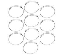 Qcwwy Craft Materials 10Pcs Adjustable Expandable Coil Bracelet For Women Men With Smooth Surface For Diy Jewelry Making Stainless Steel Bangle
