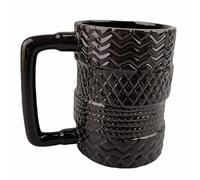 Qcwwy Cup, Irregular Ceramics Tea Cup for Home Kitchen 380Ml Coffee Mug Stacking Tyre Pattern Nordic