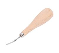 Qcwwy Curved Stitching Awl, Wooden Handle Scratch Awl for Leather Punch Hole or DIY Handmade Tools Leathercraft Sewing Awl Leather Stitching Awl for Leather Sewing