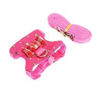 Qcwwy Cute Ferret Squirrel Pet Leash and Harness, Denim Cloth Material, Easy to Use for Walking and Training, Ideal for Mink Chinchilla Rabbit Owners (S)