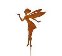 Qcwwy Decorative Garden Stakes, Garden Fairies Metal Art Garden Stakes Fairy Silhouette Metal Yard Stakes Arts Outdoor Garden Decoration Silhouette (B)
