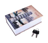 Qcwwy Dictionary Book Secret Safe Security Box, Small Sized Diversion Book Safe Storage Box, Dictionary Secret Safe Can with Security Combination Lock and Key(Italy Type)