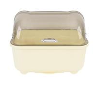 Qcwwy Dish Drying Box, Efficient Drainage Design Dish Drainer Spacious Storage Capacity Dish Dryer Holder with Dust Proof Cover Dish Drying Rack for Kitchen Counters