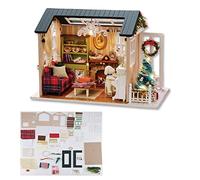 Qcwwy DIY Miniature Dollhouse Kit DIY Miniature House Kit Dollhouse,3D Wooden Crafts Tiny House Model Mini Tiny for Boys Girls Festivals