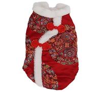Qcwwy Dog Clothes, Soft and Comfortable Plush Tang Suit Exquisite Design Chinese Traditional Costume Color Match Pattern for Cats Small or Medium Dogs Teddy Chihuahua (L)