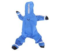 Qcwwy Dog Hooded Raincoat,Fashionable 4 Legs Covered Dog Rain Poncho Puppy One Piece Raincoat Rain Jacket Slicker Small Pets Hooded Coat for Outdoor Walking In Day (M)