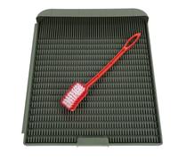 Qcwwy Dog Products Washable Reusable Pet Toilet Training Tray with Non Slip Rubber Ring and Deepened Grooves Suitable for Small Medium Large Dogs Dog Potty Tray Indoor Potty (L)