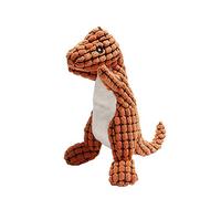 Qcwwy Dog Squeaky Toys, Dinosaur Dog Toy Stuffed Animals Chew Toy Plush Squeaky Dog Birthday Toys Cute Dinosaur Plush Dog Toy for Pet Chew, Exercise, and Fun (Orange)