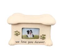 Qcwwy Dog Urns, Personalized Resin Pet Memorial Urns Box with Engraved Text Paws Photo Displaying Suitable for Storing Cats Dogs Ashes 19x14x11.5cm