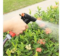 Qcwwy Dual Modes Garden Hose Water Pressure Spray Nozzle Sprinkler Black Integrated Water Pipe Connection Labor Saving Buckle Garden Watering Lawn Spraying Gardening Supplies