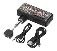 Qcwwy Electric Guitar Headphones Amplifier with Distortion Adjustment, Light Design for Portable Use, Guitarists, ABS Material