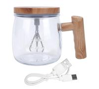 Qcwwy Electric Mixing Glass Mug, 400ml Automatic Stirring Cup with Lid and Handle Self Stirring Glass Mug for Mixing Coffee Milk Protein Powder or Honey Drinks