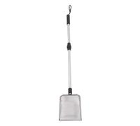 Qcwwy Extendable Cat Litter Scoop,2 Section Long Handle Stainless Steel 2 in 1 Cat Litter Sifter and Scoop Metal Chicken Poop Scooper Cat Litter Sifting Shovel for Litter Box Chicken