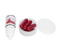 Qcwwy Fake Blood Capsules Blood Capsules for Makeup Theater Special Effects with Safe Ingredients 6 Storage Box Fake Bottle for Halloween Costume Scary Effects