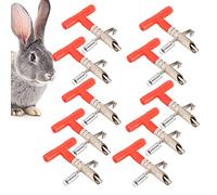 Qcwwy Feeding Supplies Automatic Rabbit Waterer Rabbit Water Bottle 10PCS Alloy Cast Hanging Spring No Duck Bill Design for Poultry Drinking System Nipple Drinker