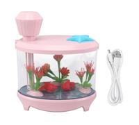 Qcwwy Fish Tank Model, Essential Oil Car Humidifying Appliance Low Noise Bedroom Vaporizer Unit Cute Fish Tank Shaped Humidifier for Car Bedroom Study Room (Pink)