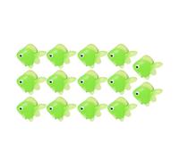 Qcwwy Floating Fish, 14 Pcs Realistic Mini Fish Tank Ornaments Goldfish Small Soft Rubber Floating Gold Toy Plastic Artificial Aquarium Decorations (Green)